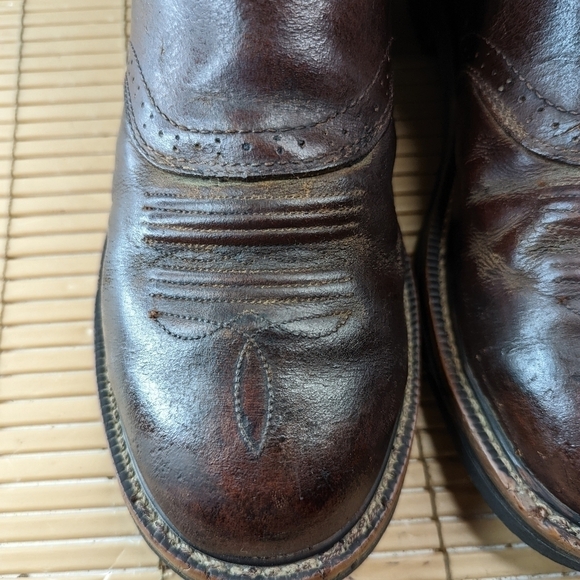 Justin Boots "Stampede"  steel toe. Brown Buffalo leather. Waterproof. Work boot - Picture 9 of 11